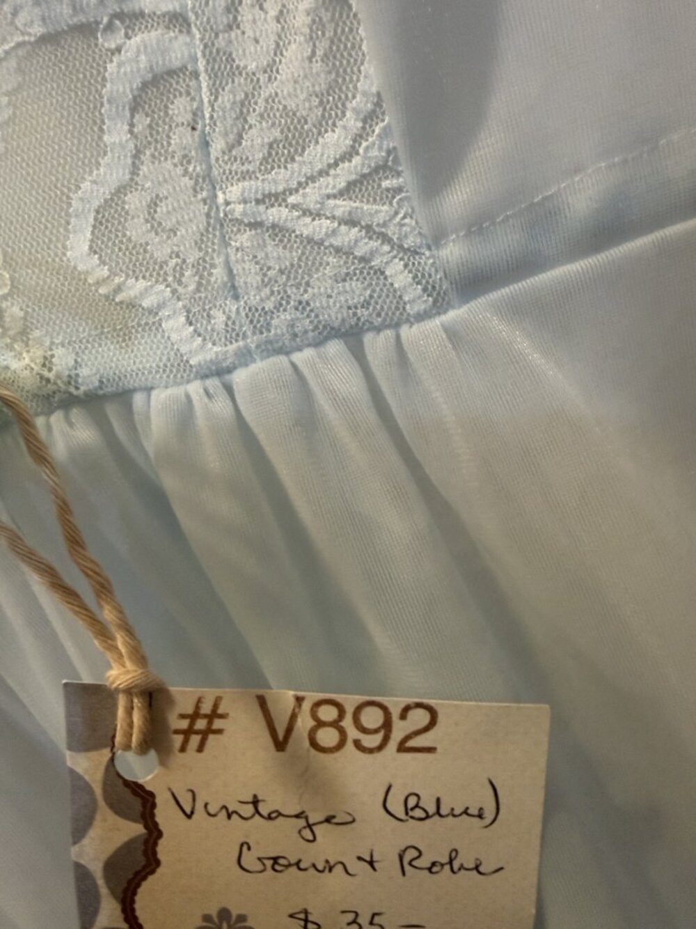 Vintage Powder Blue Lace Peignoir Set Sheer Nightgown & Matching Robe Romantic - Picture 7 of 12